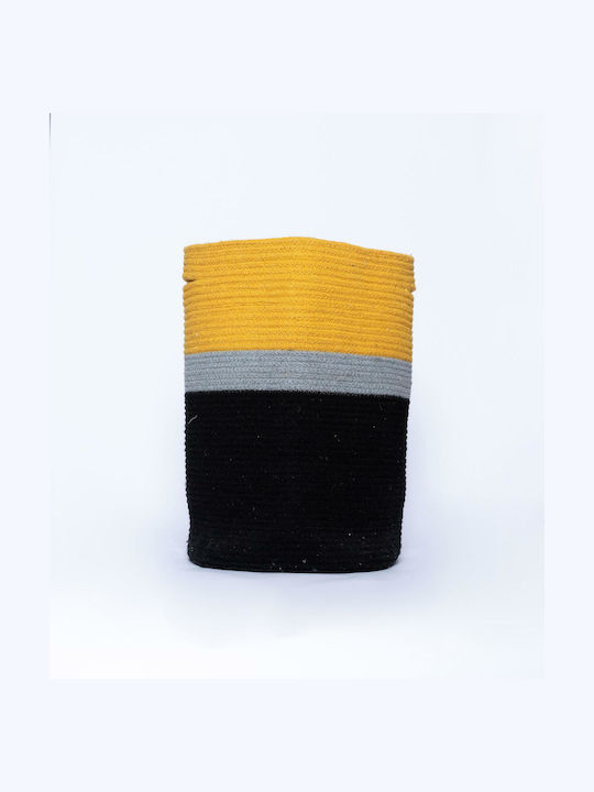 Palamaiki Hil Decorative Basket Fabric with Handles Black/Yellow With Handles 35x35x45cm