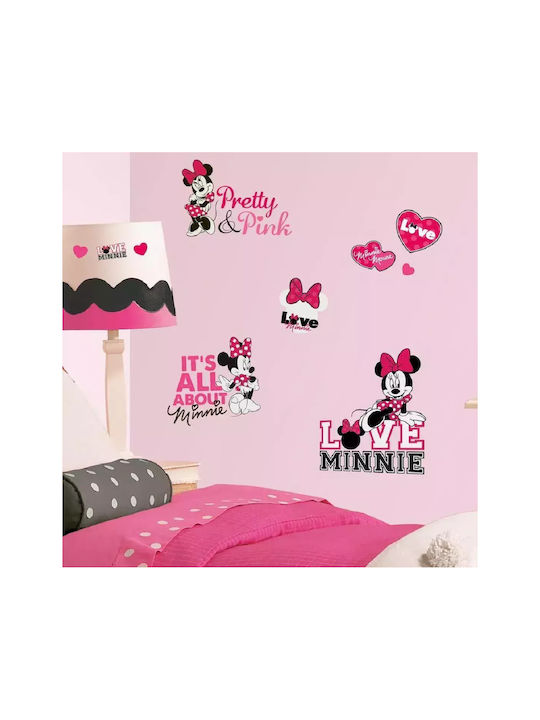 RoomMates Decor Kinder Wandsticker Wand Minnie Loves Pink Wall 7Stück