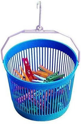 Cyclops Basket for Clothespins made of Plastic Blue