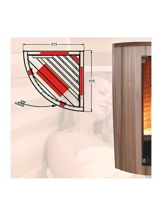 Sauna Curve Einzelsauna Infrarot Innenbereich B110xT110xH200cm