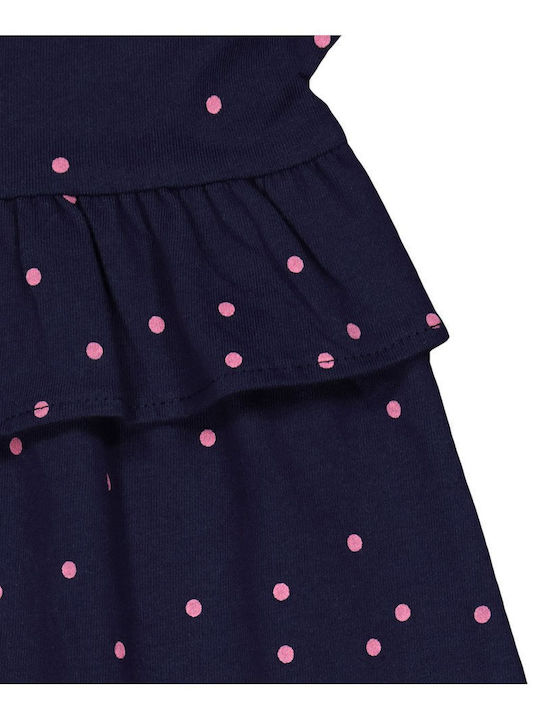 Rochie De Fete Mânecă Lungă Cu Buline Albăstruie