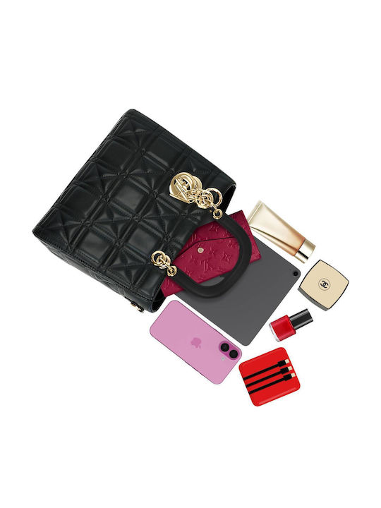Gallantry Quilted Women's Handbag Shoulder Strap Black