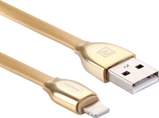 Remax Laser Flat USB-A to Lightning Cable Χρυσό 1m (GZ-3129)