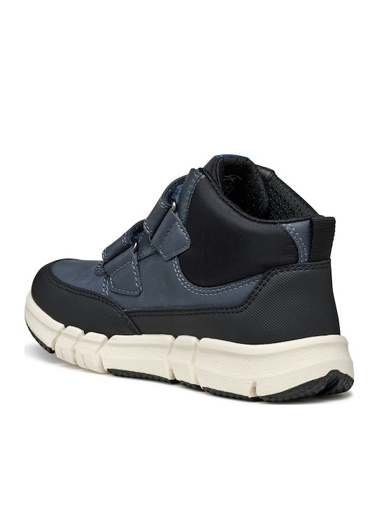 Flexyper Παιδικά Sneakers High Ανατομικά με Σκρατς Navy Μπλε