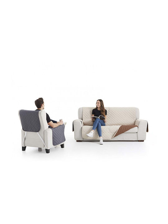 Sofazip Elastic Cover for Five-Seater Sofa Ivory-beige 240εκ. 1pcs SZMATIVBE