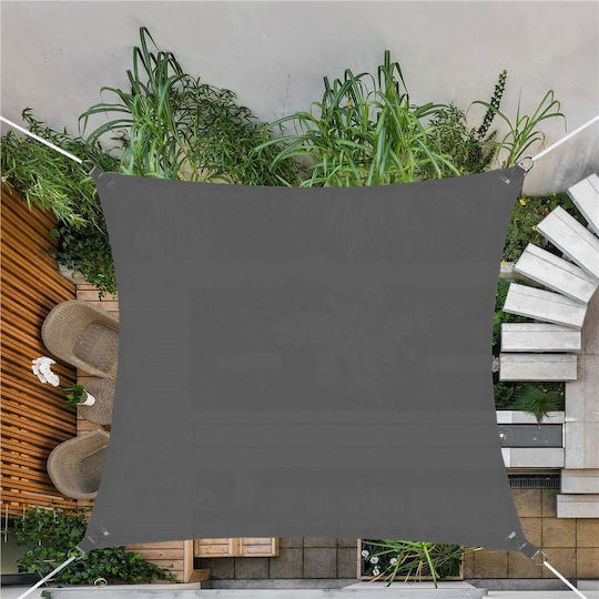 5x5 m Wasserdichtes Sonnensegel Terrasse Balkon UV-Schutz Grau