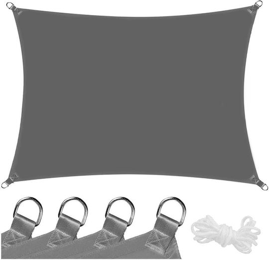 Pânză De Umbrire Impermeabilă 3x2 M Terasă Balcon Protecție UV Gri