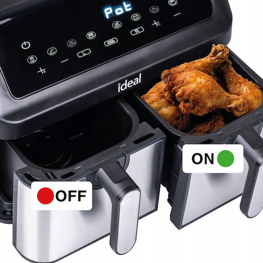 Eldom Air Fryer with Double Detachable Bucket 9lt Black IK1500