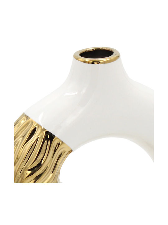 Keskor Decorative Vase White 16x5.5x16cm