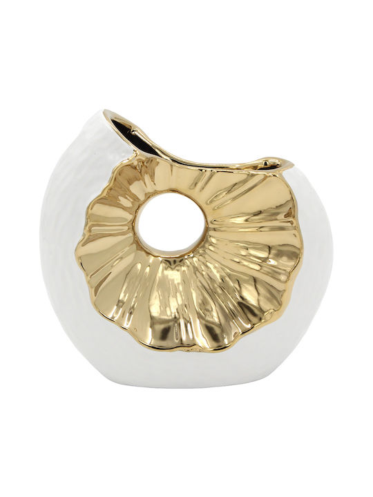 Keskor Decorative Vase White 16x7.5x17cm