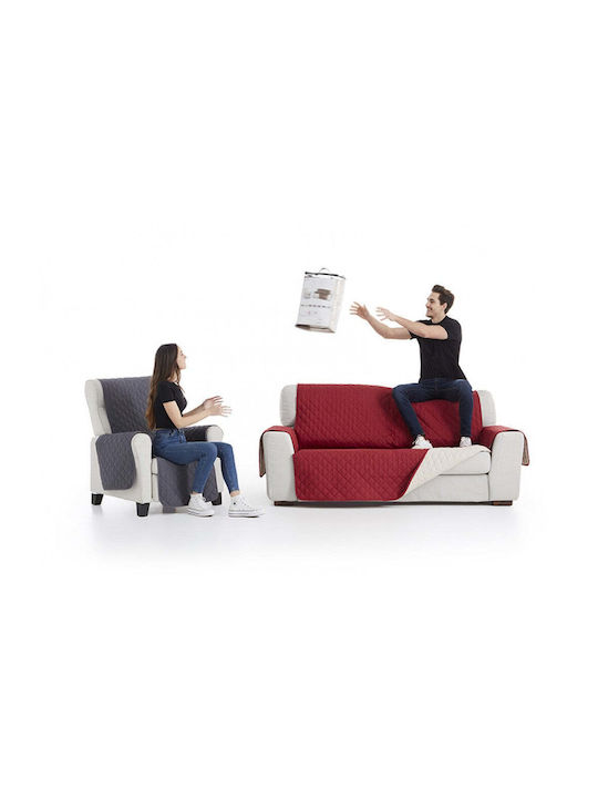 Sofazip Ελαστικό Κάλυμμα Τριθέσιου Καναπέ Red-beige 180εκ.