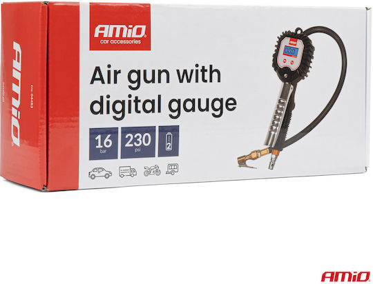 AMiO Digital Air Pressure Gauge with Tyre Inflator Pistol 16bar 04483