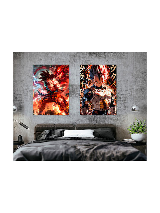 Canvas Painting Dragon Ball Goku In Heat Battle Knv2708 45cm x 65cm