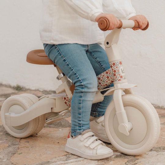 Little Dutch Sunny Flower Convertible with Parental Handle 4 in 1 for Ages 1-3 Off White