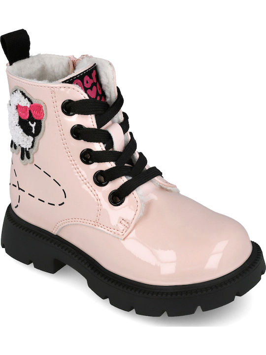 Anatomisch Lederne Kinderstiefel mit Reißverschluss Rosa