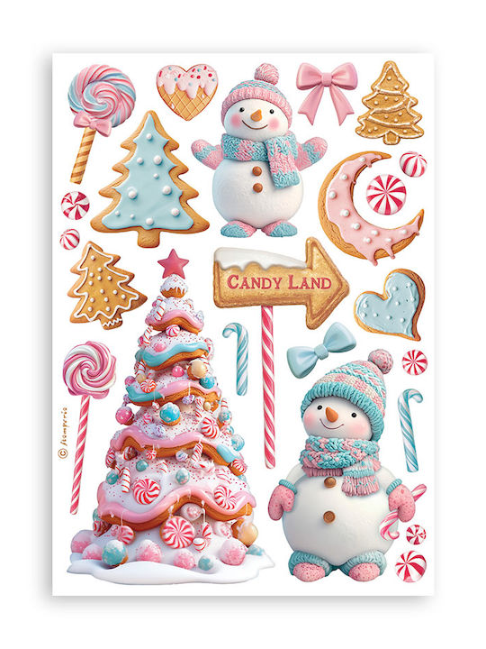 Washi Pad A5 8 Pieces Candy Christmas Stamperia Stickers