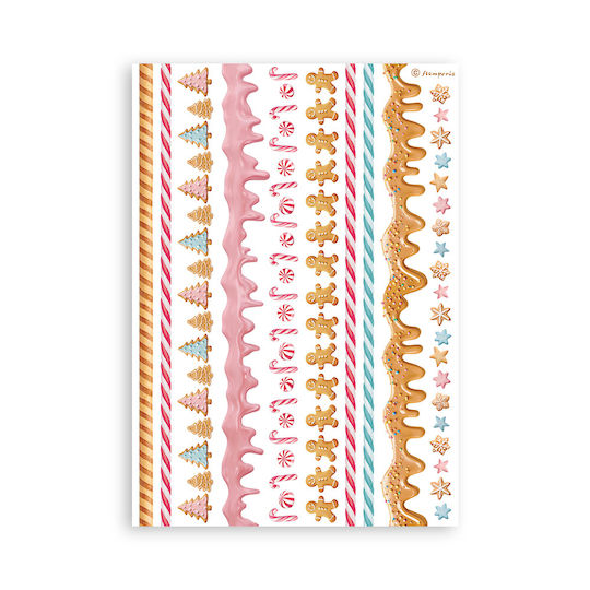 Αυτοκόλλητα Washi Pad A5 8 Φύλλα Candy Christmas Stamperia