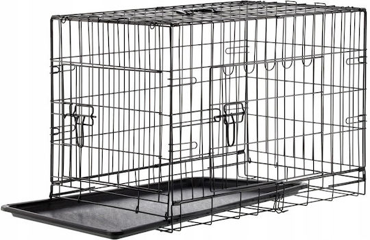 Extensibil Parc pentru Câini din Metal de Culoare Negru 107 x 69 x 76cm