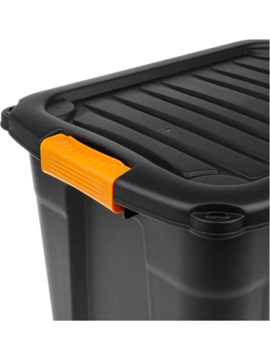 Plastic Storage Box with Lid Black 60x38.8x54.2cm 1pcs