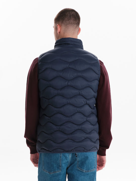 Ärmellos Winter Jacke Puffer Wasserdicht und Winddicht Blau