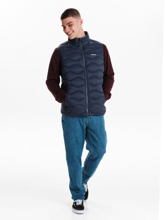 Ärmellos Winter Jacke Puffer Wasserdicht und Winddicht Blau