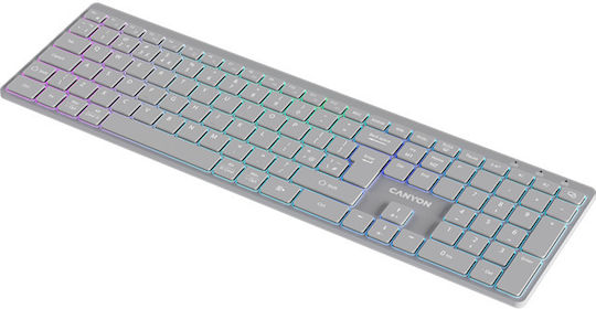 Canyon CNS-HBTK11G Ασύρματο Bluetooth Πληκτρολόγιο Αγγλικό US Γκρι