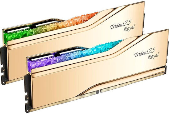 G.Skill Trident Z5 Royal DDR5 32GB RAM με 2x16GB Modules και Ταχύτητα 7200 για Desktop