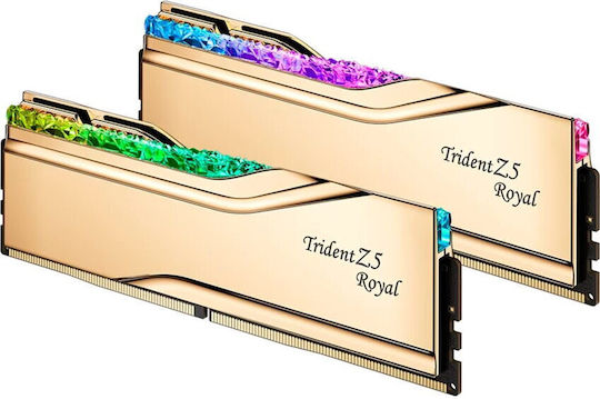 G.Skill Trident Z5 Royal DDR5 32GB RAM με 2x16GB Modules και Ταχύτητα 7200 για Desktop