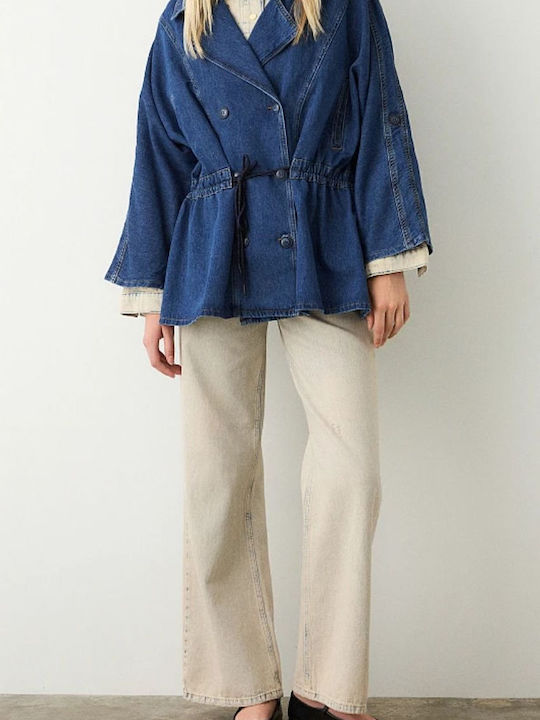 Scurtă Jachetă de femei din denim Dark Blue Denim
