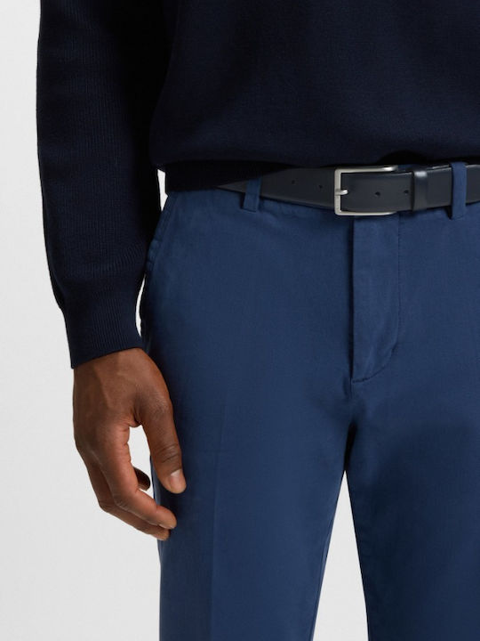 Erman Men's Belt Leather Navy Blue