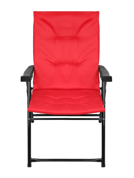 Outdoor Chair Metallic Red with Cushion 59x66x90cm