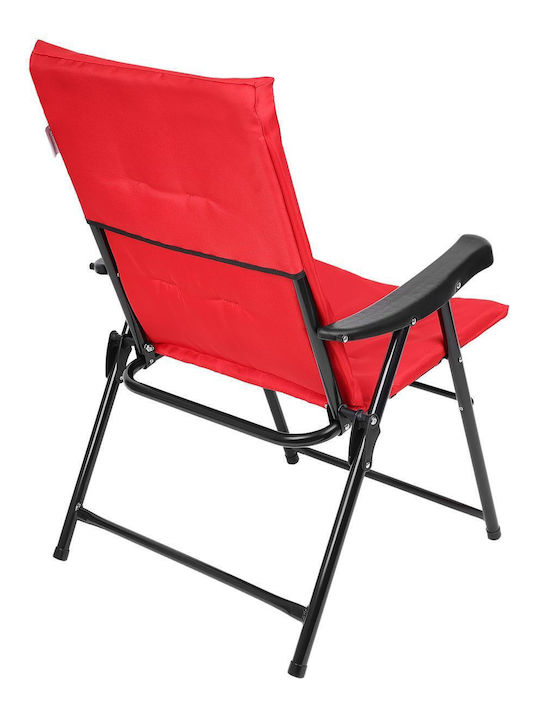 Outdoor Chair Metallic Red with Cushion 59x66x90cm