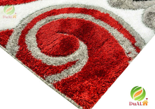 Rug Rectangular Silk Red-grey