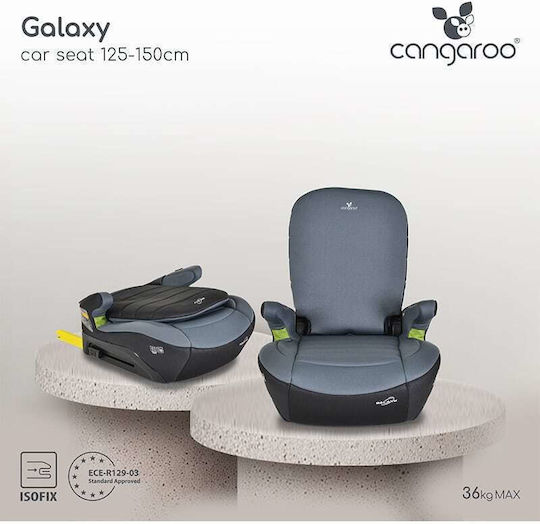 Cangaroo Galaxy Καθισματάκι Αυτοκινήτου High-back Booster i-Size με Isofix Space Gray 22-36 kg