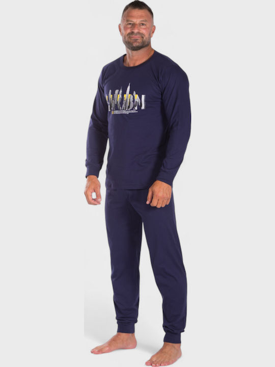 Πιτζάμα Ανδρική Βαμβακερή Nina Club Urban Blue Nc26594-2-μπλε Πιτζάμα Ανδρική Βαμβακερή Nina Club Urban Blue Nc26594-2-μπλε