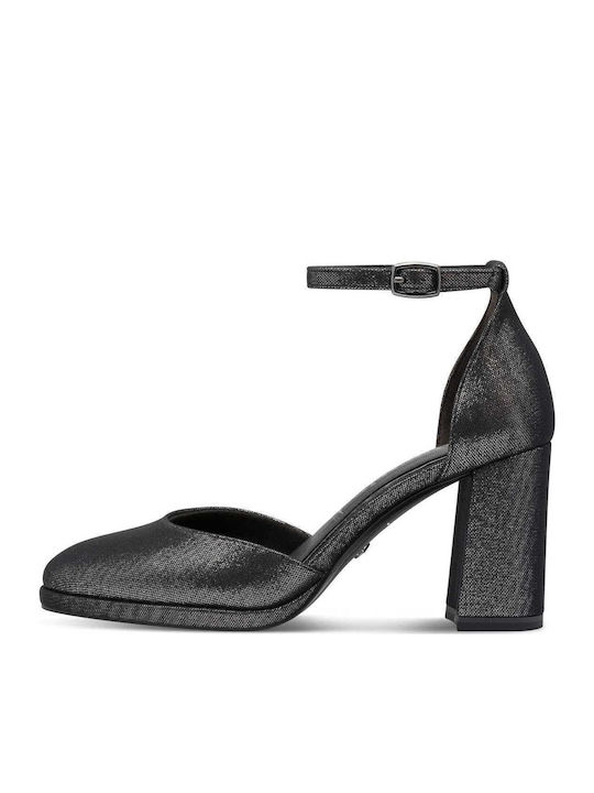 Pewter Glam High Heels with Strap