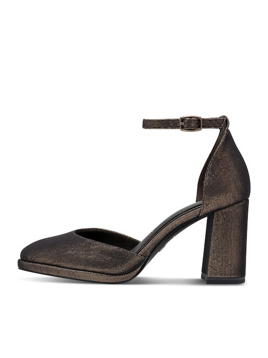 Copper Glam High Heels with Strap