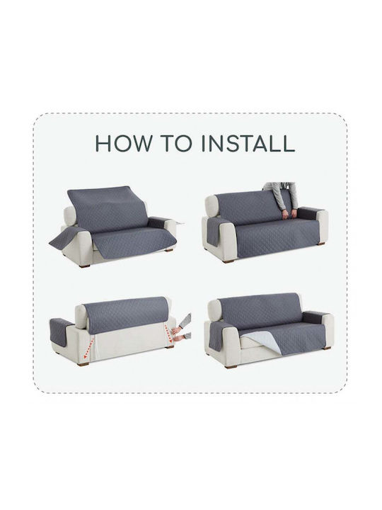 Sofazip Elastische Abdeckung für Vier-Sitzer-Sofa Brown 220εκ. 1Stück SZMATVELVETMARO