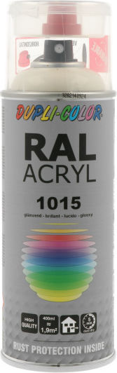 Dupli Color Spray Paint RAL Acryl Acrylic with Metallic Effect Light Ivory RAL 1015 400ml