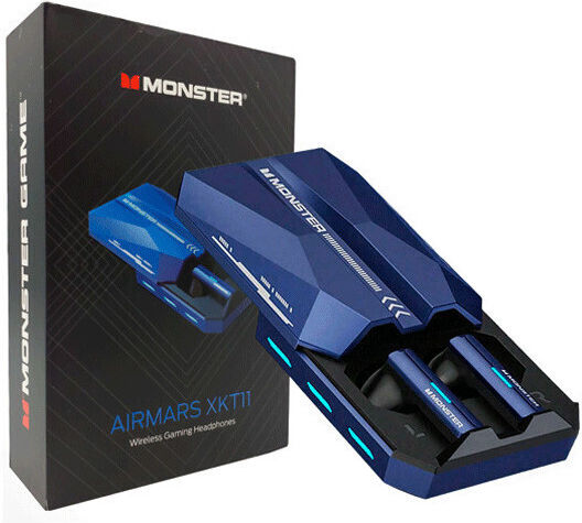 Monster Xkt11 Tws Earbud Bluetooth Handsfree Ακουστικά με Θήκη Φόρτισης Μπλε