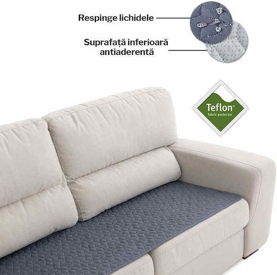 Sofazip Topper Wasserdicht Elastische Abdeckung für Dreisitziges Sofa Dark Gray 90x160cm 1Stück SZTOPGRIINC