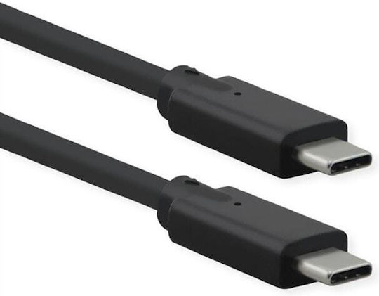 Roline Braided USB 3.2 Video Cable USB-C male - USB-C 100W PD Μαύρο 1.5m 11.02.9072