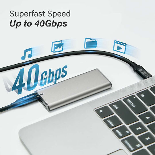 Edimax USB4/Thunderbolt3 USB 4 Видео Кабел USB-C Мъжки - USB-C 240W Захранване (PD) Черен 0.5м UC4-005TB