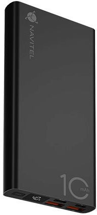 Navitel PWR10 AL Power Bank 10000mAh cu 2 Porturi USB-A și Port USB-C Negru