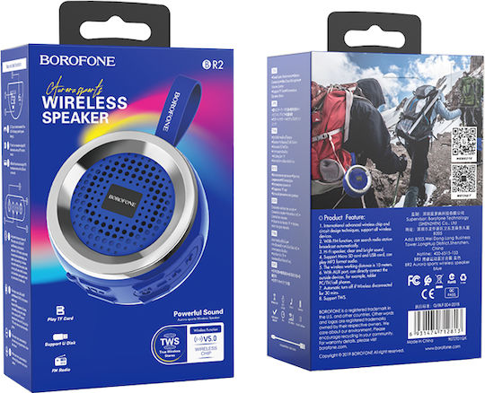 Borofone BR2 Aurora Bluetooth-Lautsprecher 5W mit Akkulaufzeit bis zu 2 Stunden Blau
