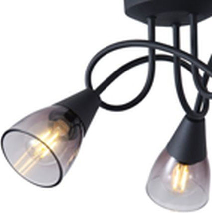 Eurolamp Τριπλό Σποτ με Ντουί E14 σε Μαύρο Χρώμα