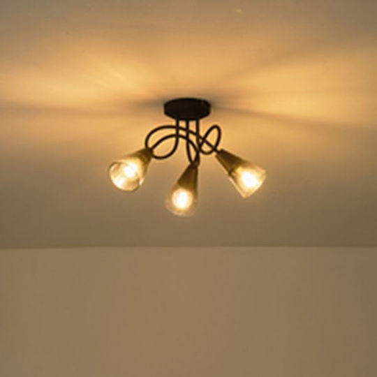 Eurolamp Triple Spot with Socket E14 in Black Color