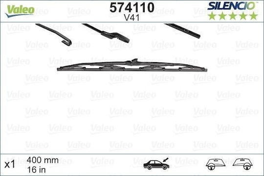 Valeo Silencio Standard Rear Car Wiper Blade 400mm for Ford Fiesta Volkswagen Golf / Polo Citroen Saxo