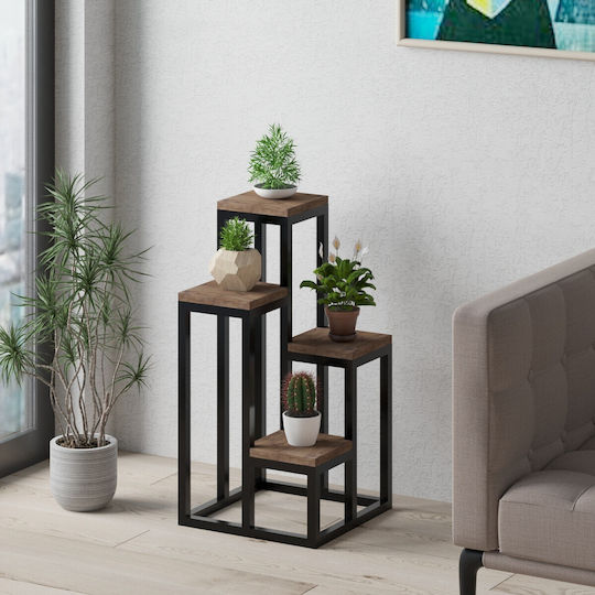 Hanah Home Plant Stand Metal Black 34cmx67cmcm.
