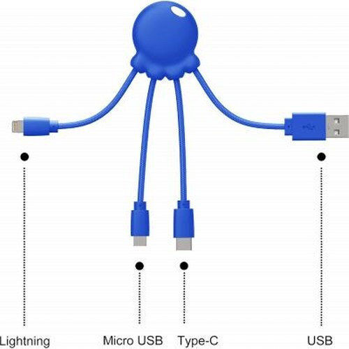 Xoopar USB to Lightning / Type-C / micro USB Cable Πολύχρωμο